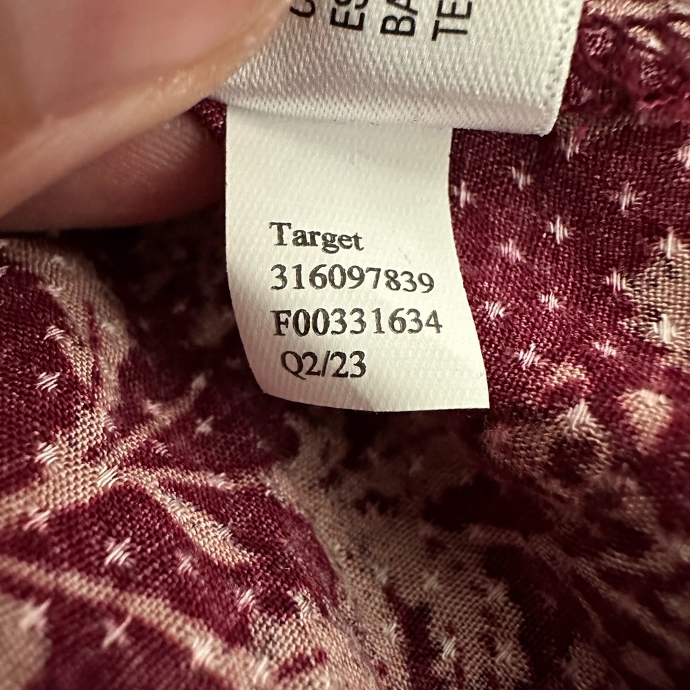 Knox Rose Burgundy Floral Midi Dress Boho Long Sleeve Surplice Neckline Size S - Picture 14 of 15